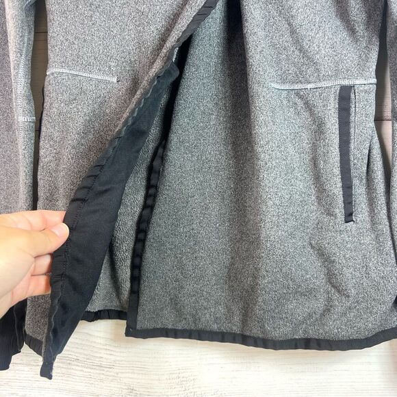 Ivivva Lululemon Girls Big Business Asymmetric Wrap Jacket Size 12 Gray Fleece - Picture 7 of 14